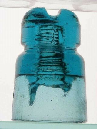 Cd 578.  7 Bright Blue Glass Insulator From Poland,  (crown Embossed) H.  L