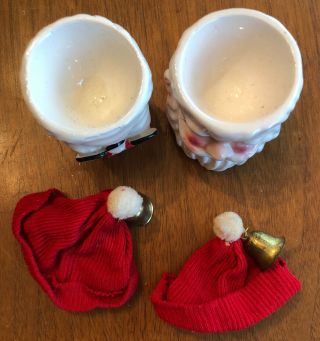 Vintage KREISS Mr Mrs Santa Claus Egg Cup Christmas Mid Century Japan 1956 2