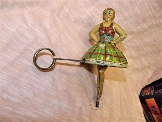 1930s Ballerina Spinning Top Ballet Dancer Tin Litho Toy By Louis Marx & Co