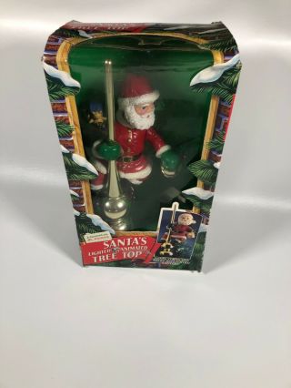 Tree Topper Santa Lighted Animated Mr.  Christmas Top 1994 Box Vintage