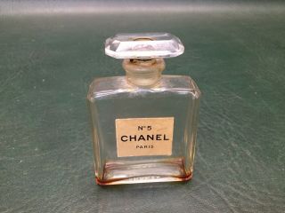 Vintage Chanel No 5 Perfume Empty Bottle With Stopper 2.  5 "