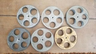 6 Vintage 35mm Film Reel 10 " Movie Projector Steel