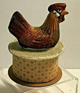 Vintage German Germany Hand Painted Chicken Candy Container