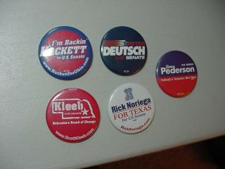 5 Kleeb,  Hackett,  Deutch,  Noriega,  Pederson For Us Senate Campaign Pin Button