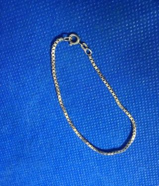 14k Gold Chain Bracelet 3.  6 Grams 7 1/4 " Length Italy Vintage