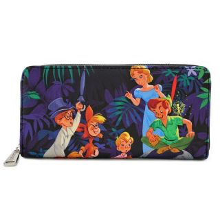 Loungefly Disney Ziparound Long Wallet Peter Pan Tinkerbell Wendy Hook