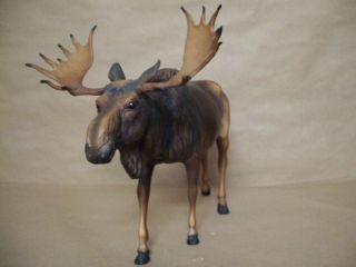 Breyer Bull Moose Elk Full Figure Dark Brown Figurine 7 1/2 inch Rack 2