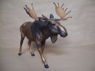 Breyer Bull Moose Elk Full Figure Dark Brown Figurine 7 1/2 inch Rack 3