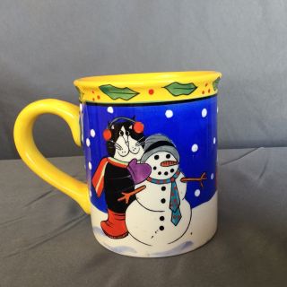 Catzilla Mug Candace Reiter Large Coffee Cup Mug Cats Snowman