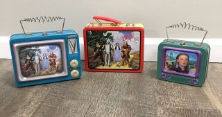 3 Wizard Of Oz Vintage Lunch Boxes Tv Tin 1998 Series 1,  2000,  2001
