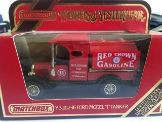 Matchbox Models Of Yesteryear Y3 1912 - 16 Ford Model T Tanker Red Crown