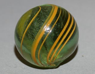 Vintage Marbles Green Based Banded Transparent J/u 11/16 " - 16.  9mm