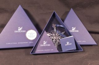 2005 Swarovski Crystal Christmas Ornament Snowflake - Both Boxes & Cert.