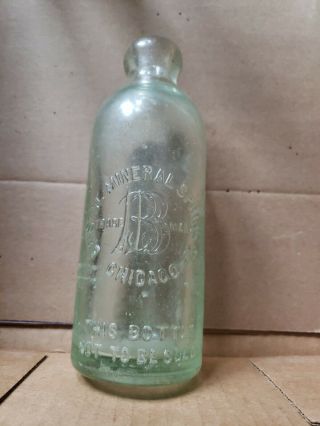 Chicago,  Ill/ Aqua Hutch Soda Beer Bottle/ Bristol Mineral Spring Co/