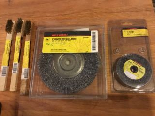 Vintage John Deere 6” Wire Wheel Brush,  5 Pc.  Cut - Off Wheels And 3 Brass Brushes