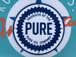 Top Quality Pure Oil Company Porcelain Coated 18 Gauge Steel Sign