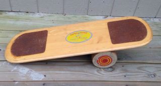Vintage Wood Bongo Board Balancing Game Core Surf Trainer Exercise