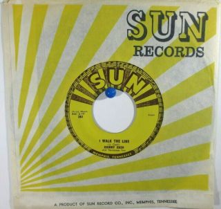 Johnny Cash Sun 241 Get Rhythm B/w I Walk The Line Sun Pressing