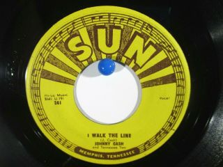 Johnny Cash Sun 241 Get Rhythm b/w I Walk the Line Sun Pressing 2