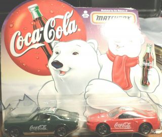 M - X 37 - Matchbox Think X - Mas Coca - Cola Twin Pack Fords On Card