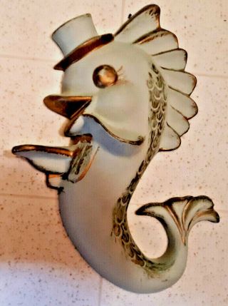 Vintage 1963 Fancy ' Lady & Gentleman ' Ceramic Fish 7 5 