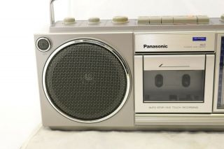 Vtg 1980s Panasonic RX - 4930 Stereo AM - FM Cassette Tape Player Boom Box Silver 3