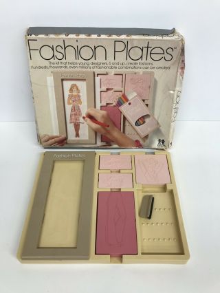 Vintage Tomy 1978 Fashion Plates Girls Clothing Design Complete W/ Box