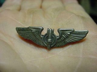 Vintage Sterling Us Army Air Corps Mini Bomber Wings Badge Pin 1 3/8 " Size