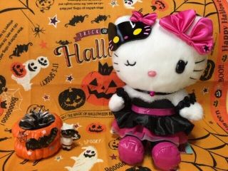 Hello Kitty Usj Limited Plush Doll Halloween Christmas 2017 Rare Sanrio Fs