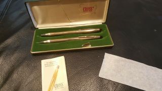 Vintage Cross 10k Gold Filled Pen & Pencil Set W/ Box