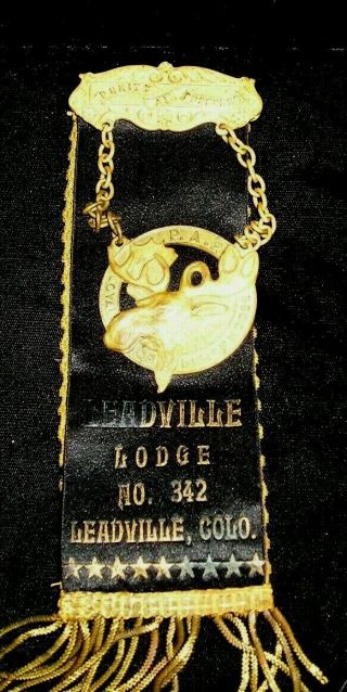Loyal Order Of Moose P.  A.  P Leadyville Lodge No.  342 Colorado Medal & Ribbon