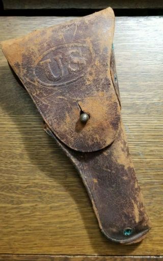 Vintage Wwii Us Army Brown Leather M1911.  45 Pistol Holder