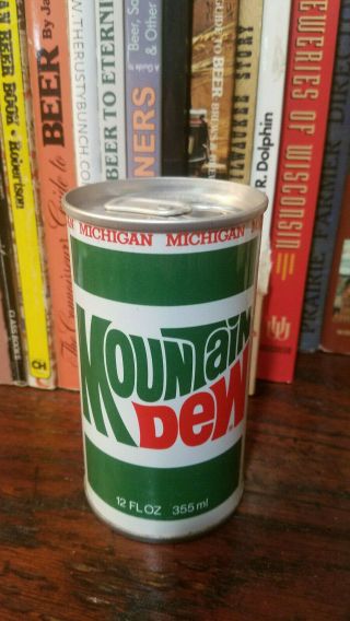 Mountain Dew 12oz Sot Soda Can 1970s Michigan State Can