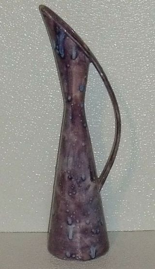 Arnels Pottery Vase Pitcher 12 " Vtg Mid Century Purple