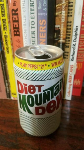 Diet Mountain Dew 12oz Sot Soda Can Play Pepsi 21 Logo 1989