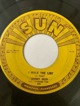Sun Rockabilly 45/ Johnny Cash " I Walk The Line " Hear