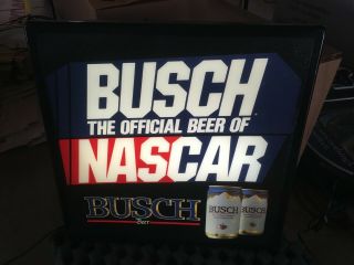 Vintage 1988 Busch Beer Nascar Racing Lighted Sign Bar Pub Man Cave