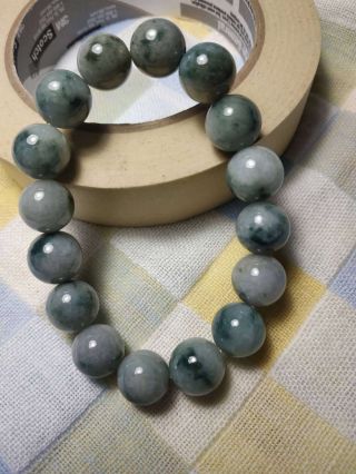 Grade A 100 Natural Burmese Jadeite Jade Beaded Bracelet A 2877