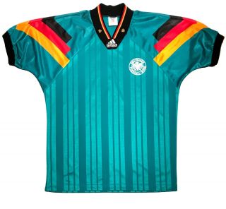 Vintage 1992 Adidas Equipment Germany Soccer Jersey Away Game