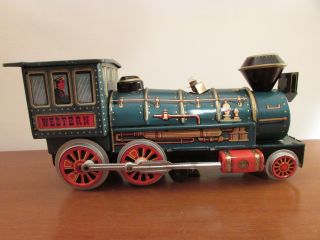 Western Locomotive 1960s Tin Toy Battery Operated Train Japan Mystery Action Mod