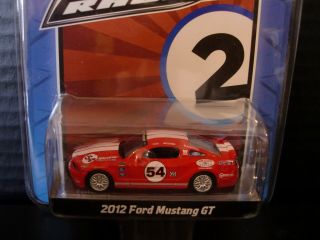 Greenlight 2012 Ford Mustang Gt Race Car Red 1/64 Die Cast