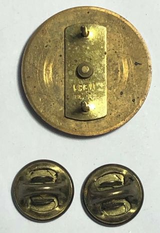 Vintage Army Military U.  S.  Brass Double Pin Krew G - I Patina Collar Pin 3
