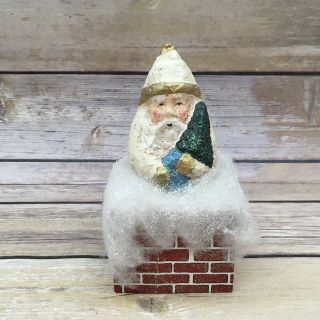 Midwest Of Cannon Falls Teena Flanner Santa In Chimney Christmas Figurine