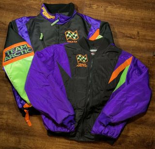Vtg 80s Artic Cat Articwear Team Racing Jacket Men Xl Thinsulate Coat & Jacket