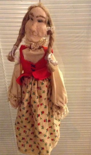 Vintage Marionette Puppet - Old Woman - Hand Made German