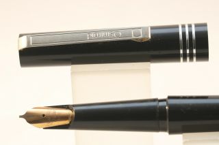 Osmiroid Easy Change Black Italic Fine Fountain Pen With Chrome Trim