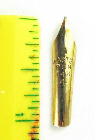 Hard - To - Find 14 Kt Gold Master 4 Nib In Broad Point Size
