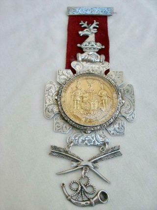 Large Outstanding Ancient Order Of Foresters Victorian Silver Medal Date:1861