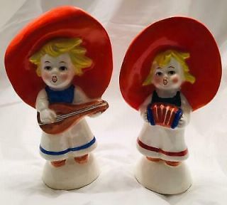 Vintage Goebel Germany Musician Figurines Salt And Pepper Shaker Set
