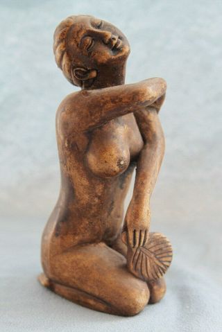 Chinese Collectable Decor Rare Alabaster Carved Beauty Naked Auspicious Statue